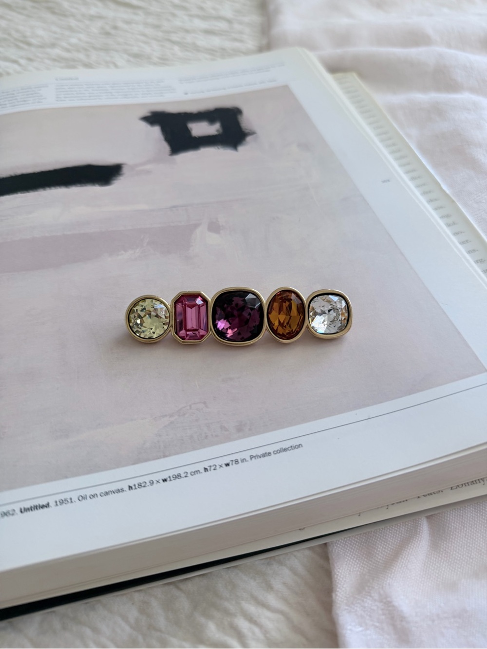 🥀Vintage YSL Yves Saint Laurent Multicolor Crystal Gemstone Brooch🥀